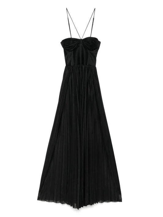 Bustier Pleated Maxi Dress