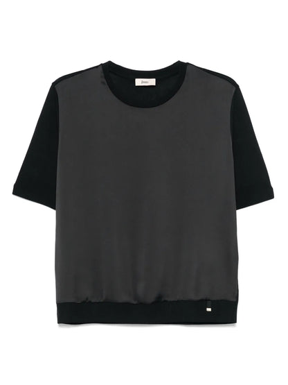 Knitted-Panel T-Shirt
