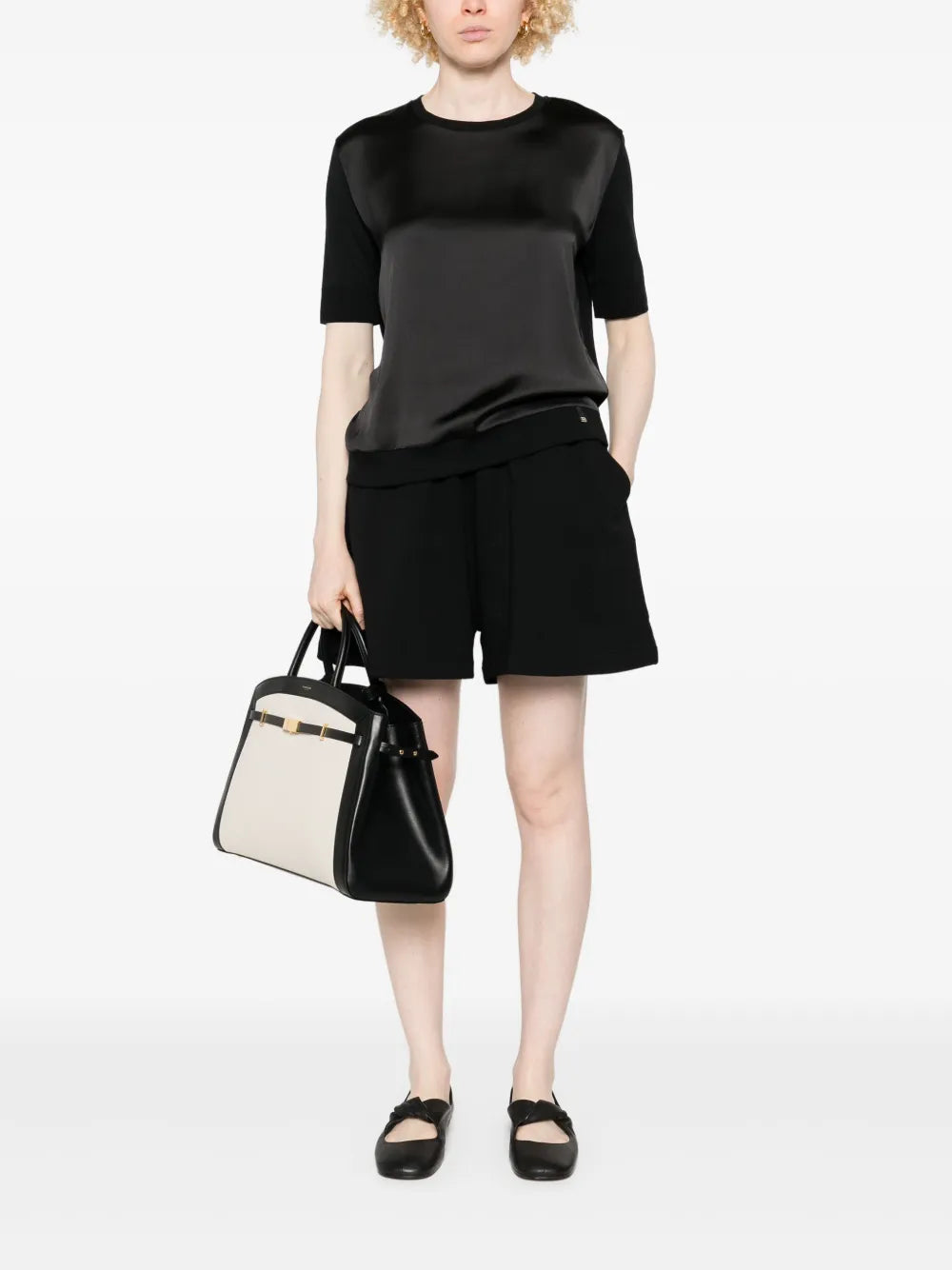 Knitted-Panel T-Shirt