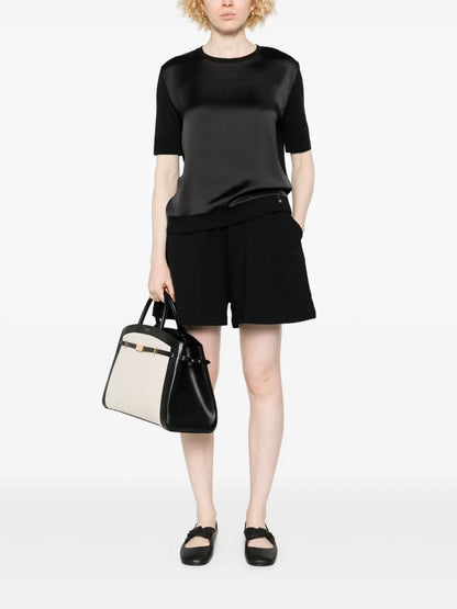 Knitted-Panel T-Shirt
