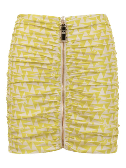 Geometric-Pattern Mini Skirt