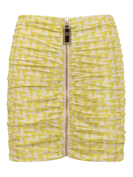 Geometric-Pattern Mini Skirt