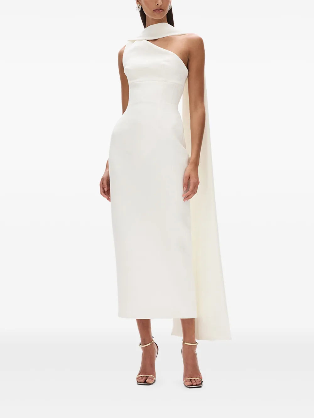 Clara Asymmetric-Detail Midi Dress