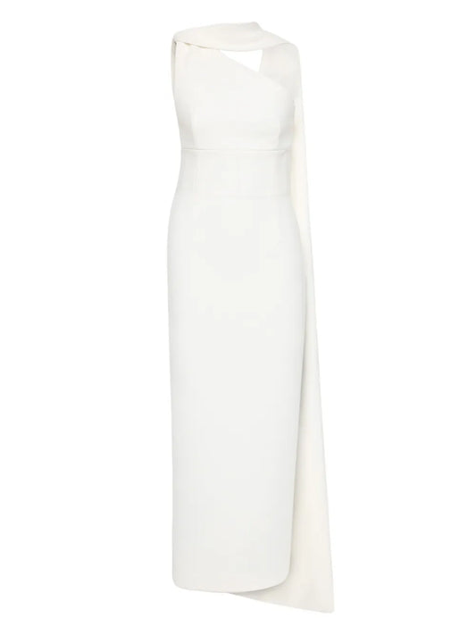 Clara Asymmetric-Detail Midi Dress