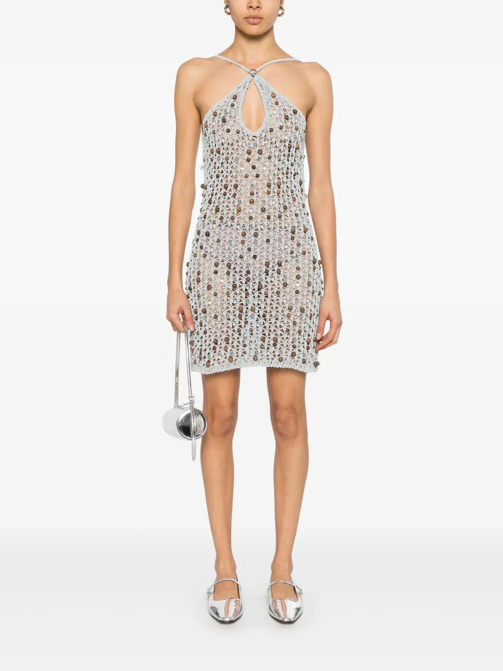 Beaaded Knitted Mini Dress