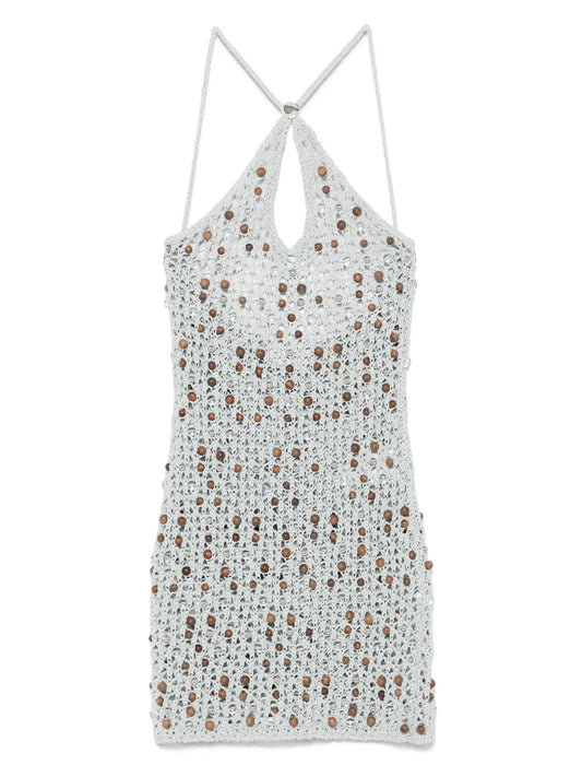 Beaaded Knitted Mini Dress