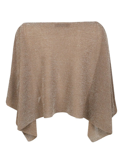 Lurex-Knit Draped Top