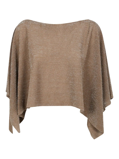 Lurex-Knit Draped Top