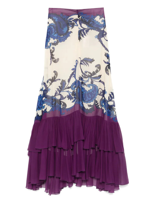 Paisley-Print Maxi Skirt