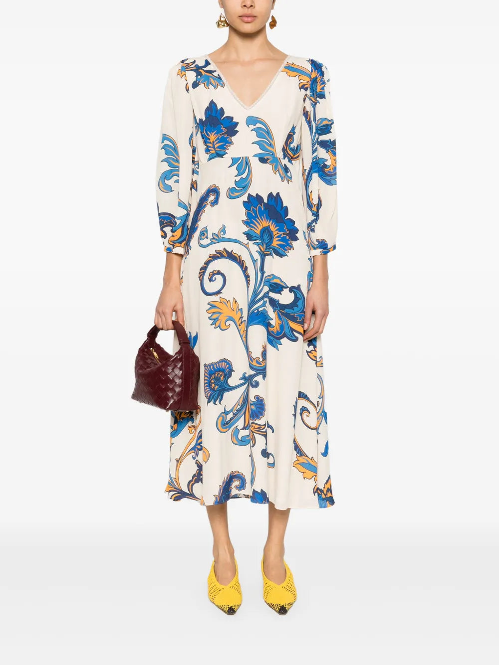 Floral-Print Midi Dress