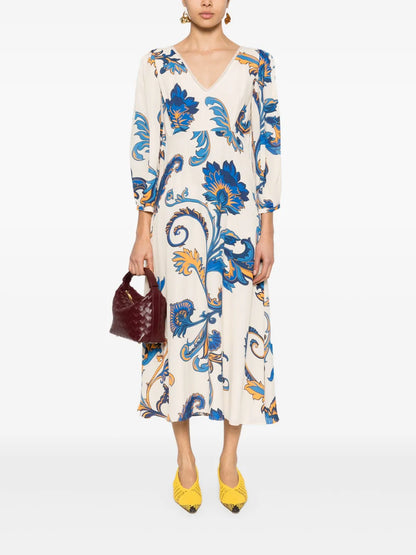 Floral-Print Midi Dress
