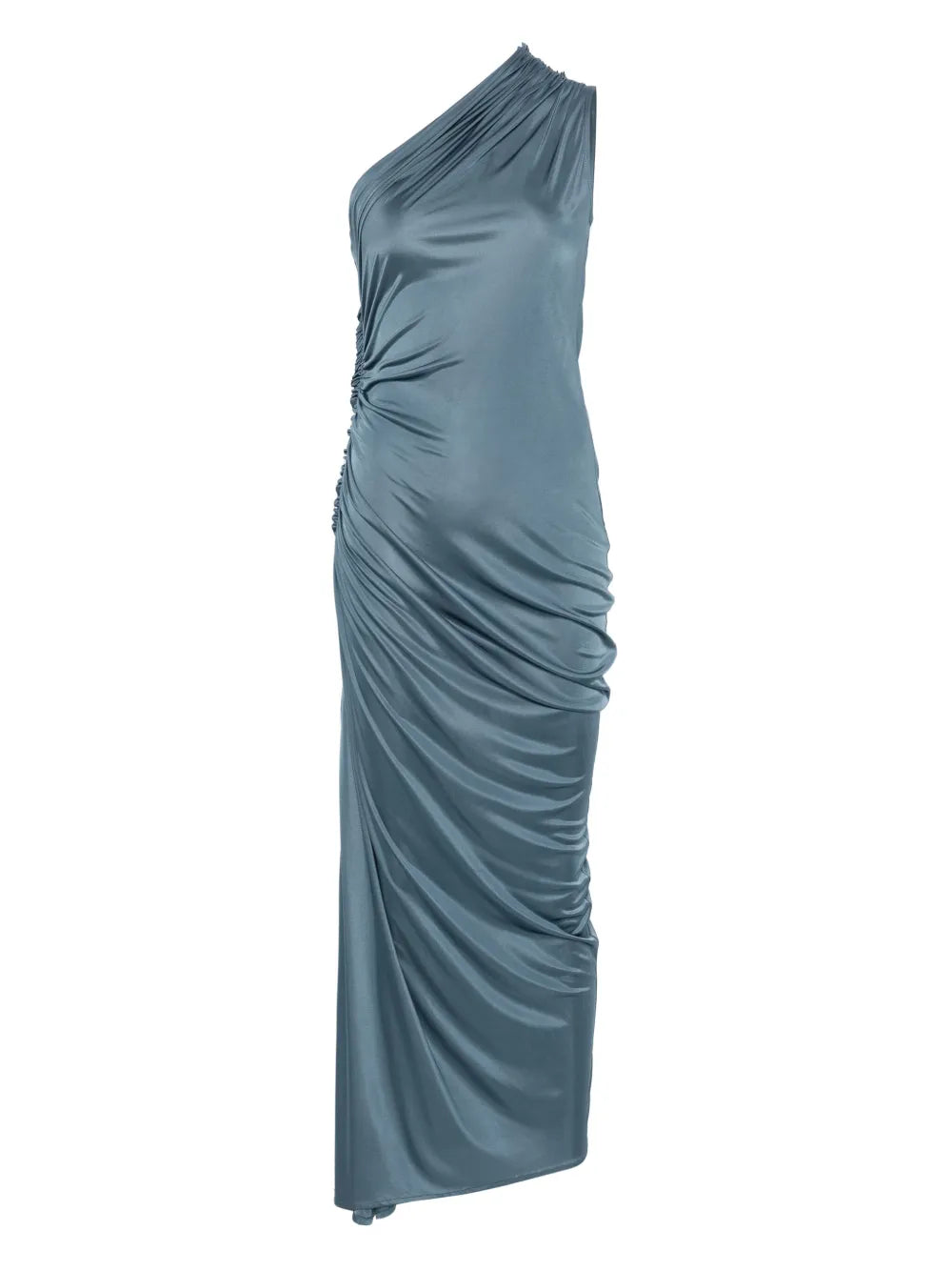 Ruched One-Shoulder Maxi Dress