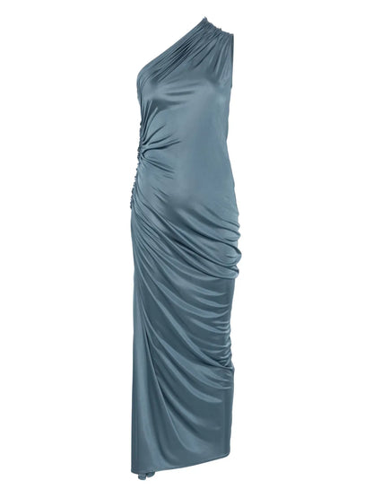 Ruched One-Shoulder Maxi Dress