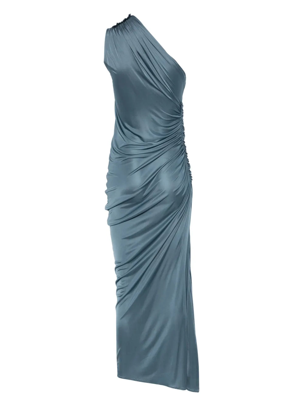 Ruched One-Shoulder Maxi Dress