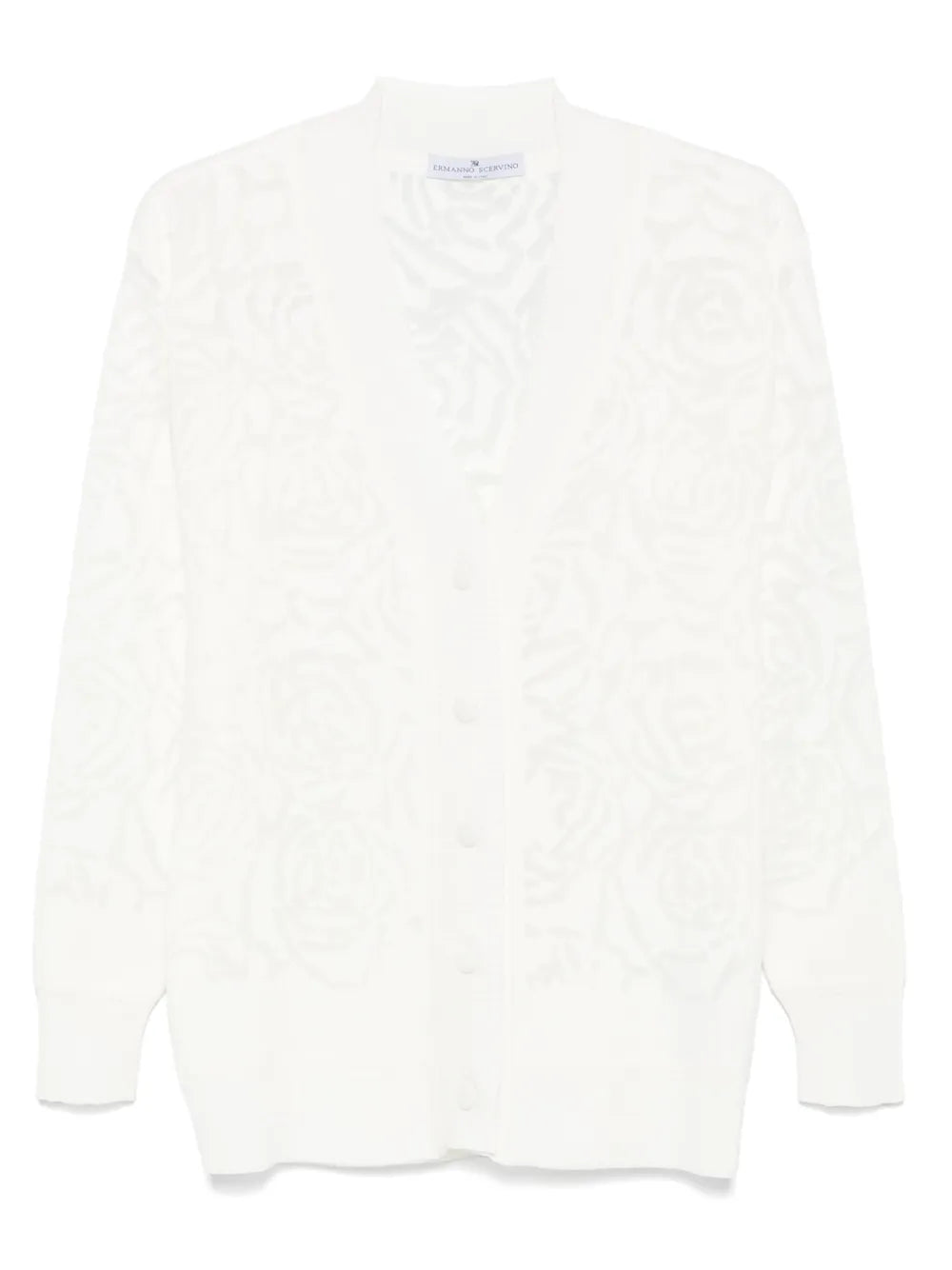Floral-Jacquard Cardigan