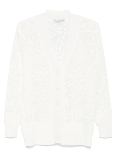 Floral-Jacquard Cardigan