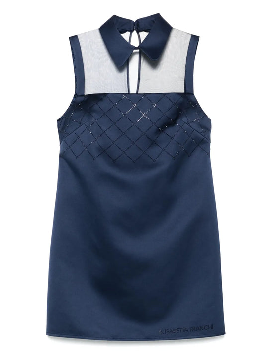 Rhinestones Satin Mini Dress