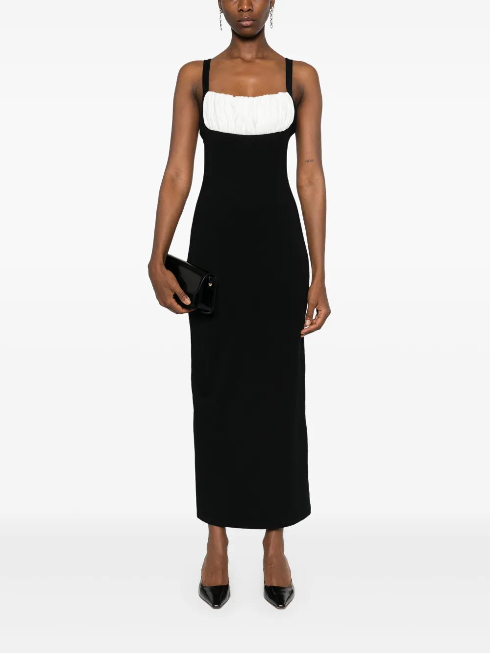 Gathered Sleeveless Midi Dress