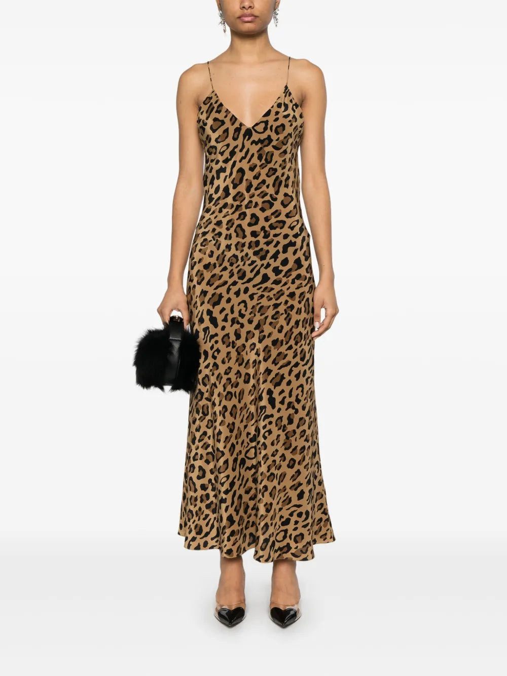 Leopard-Print Slip Midi Dress
