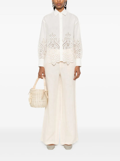 Floral-Embroidered Shirt