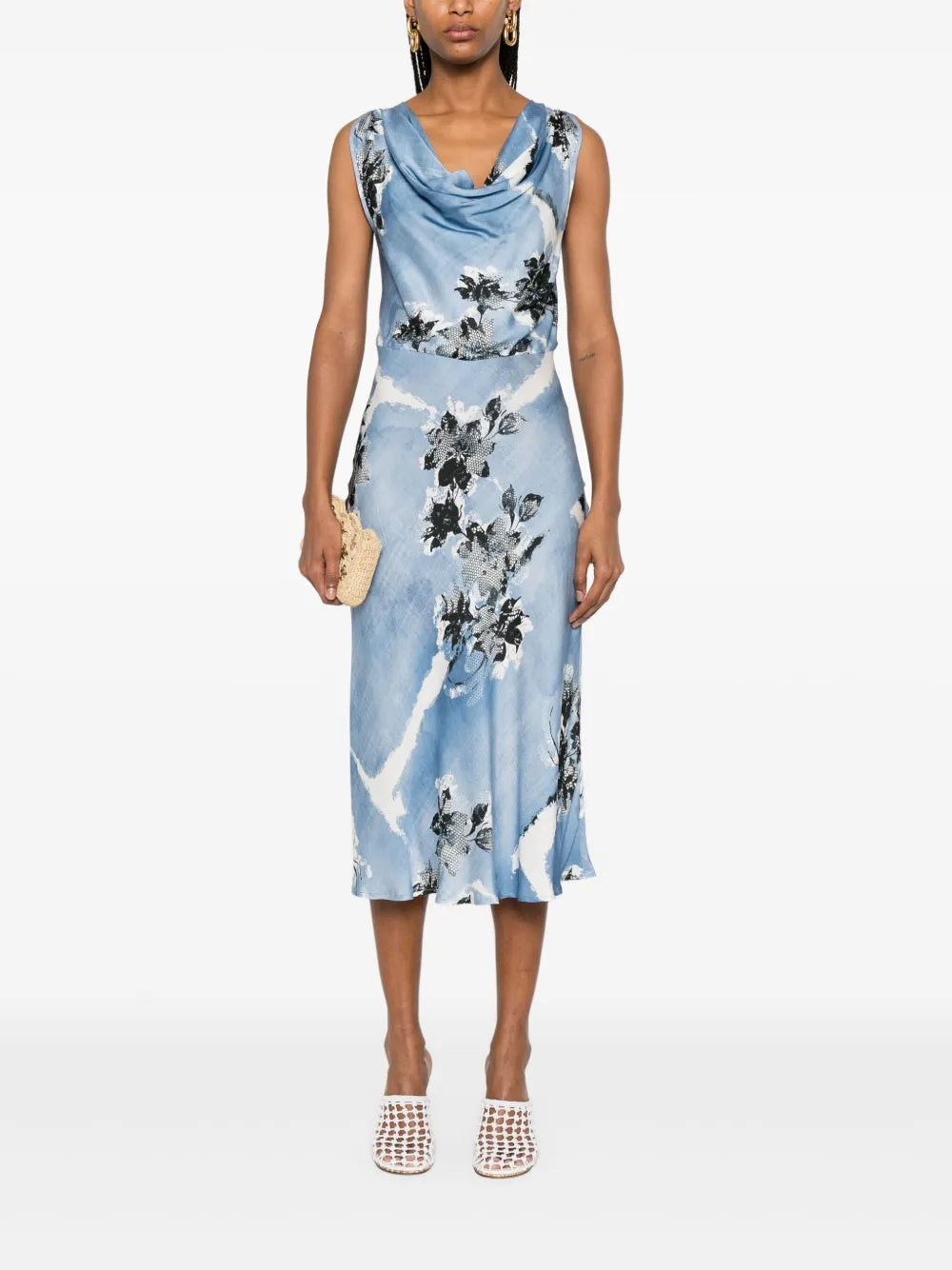 Floral-Print Midi Dress