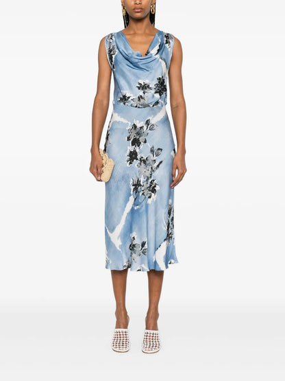 Floral-Print Midi Dress