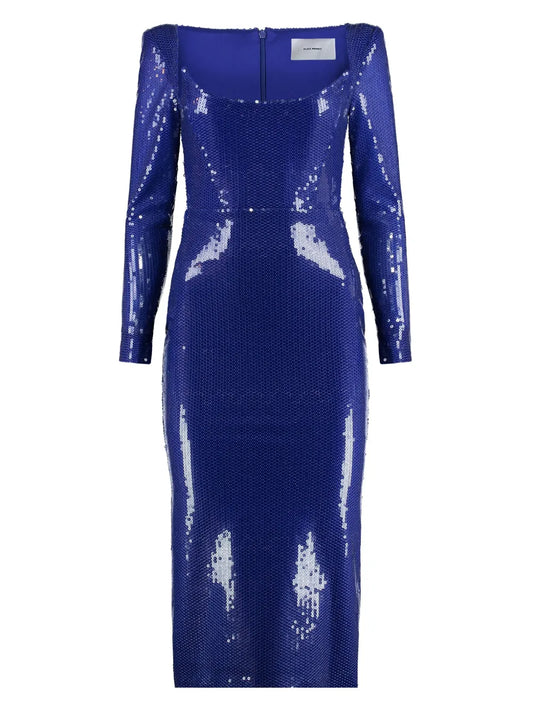Sequin-Embellished Midi Dress