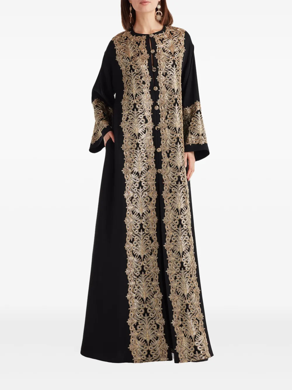 Sequin-Embellished Kaftan Dress