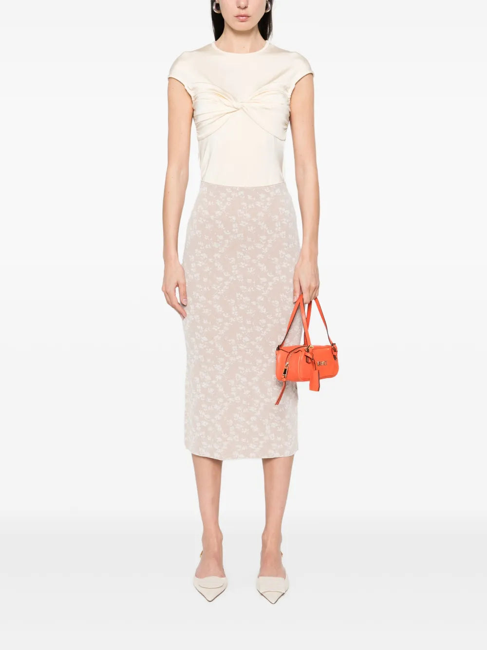 Bloom-Jacquard Midi Skirt