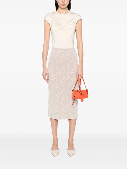 Bloom-Jacquard Midi Skirt