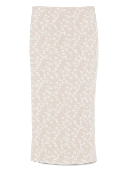 Bloom-Jacquard Midi Skirt