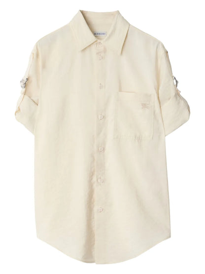 Logo-Embroidered Silk Shirt