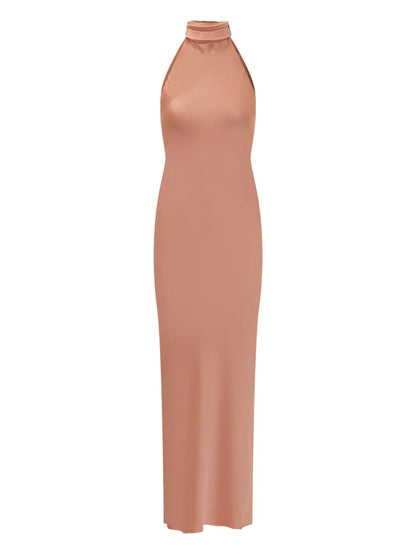 High-Neck Halter Neck Dress