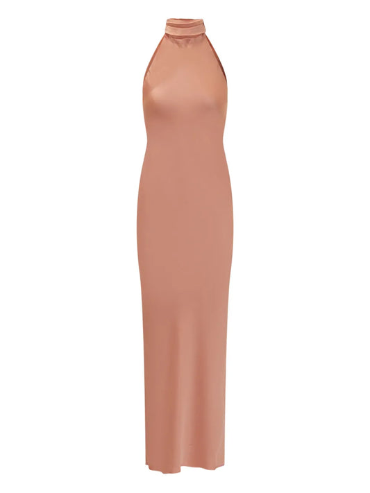 High-Neck Halter Neck Dress