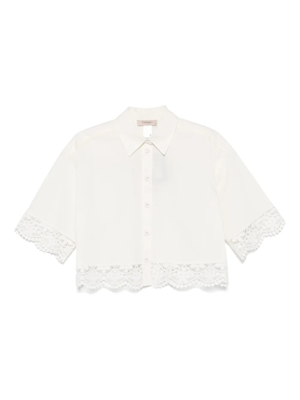 Lace-Trim Poplin Shirt