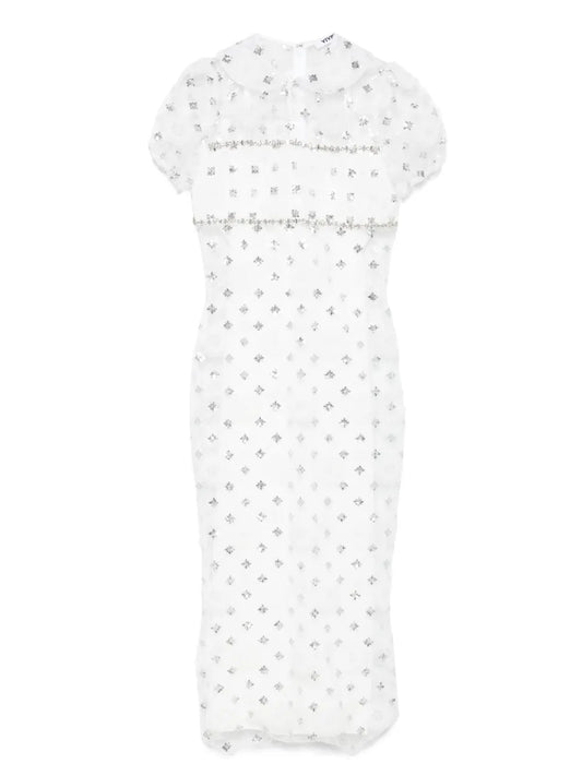 Sequin-Embellished Midi Dress