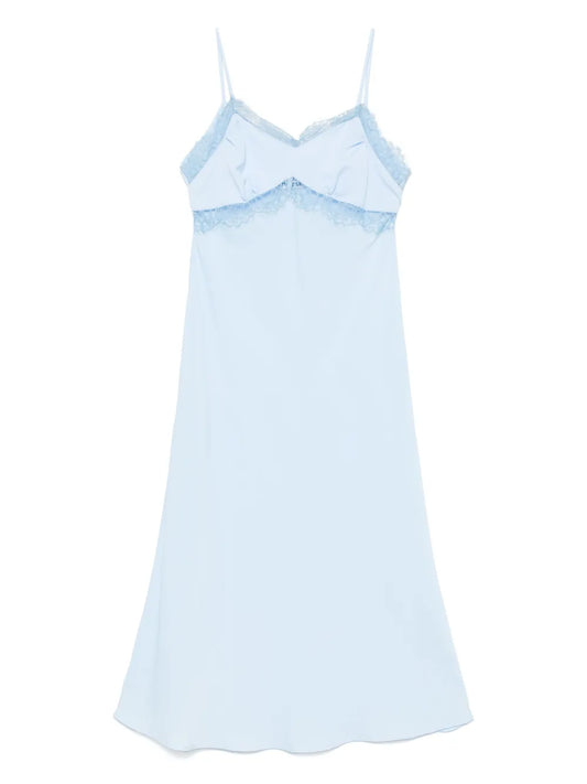 Lace-Trim Midi Dress