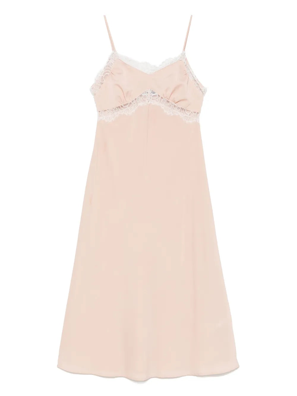 Lace-Trim Midi Dress