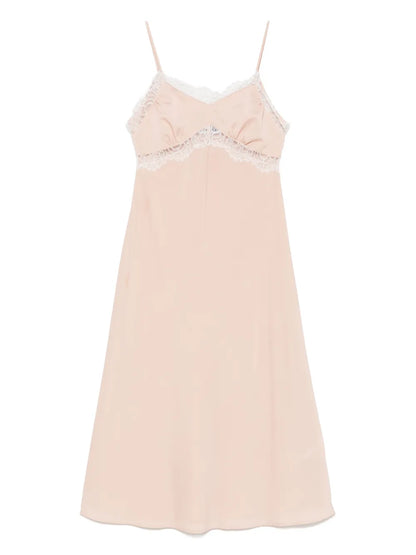 Lace-Trim Midi Dress