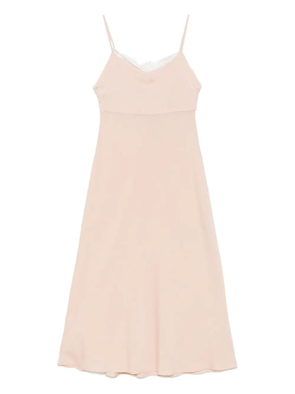 Lace-Trim Midi Dress