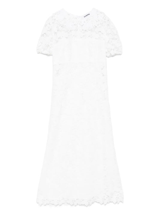 Guipure-Lace Midi Dress