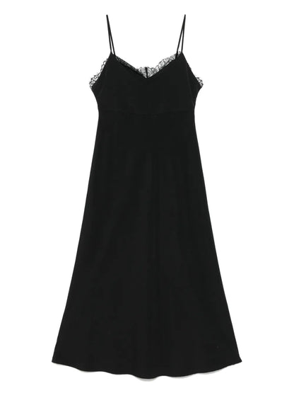 Lace-Trim Midi Dress