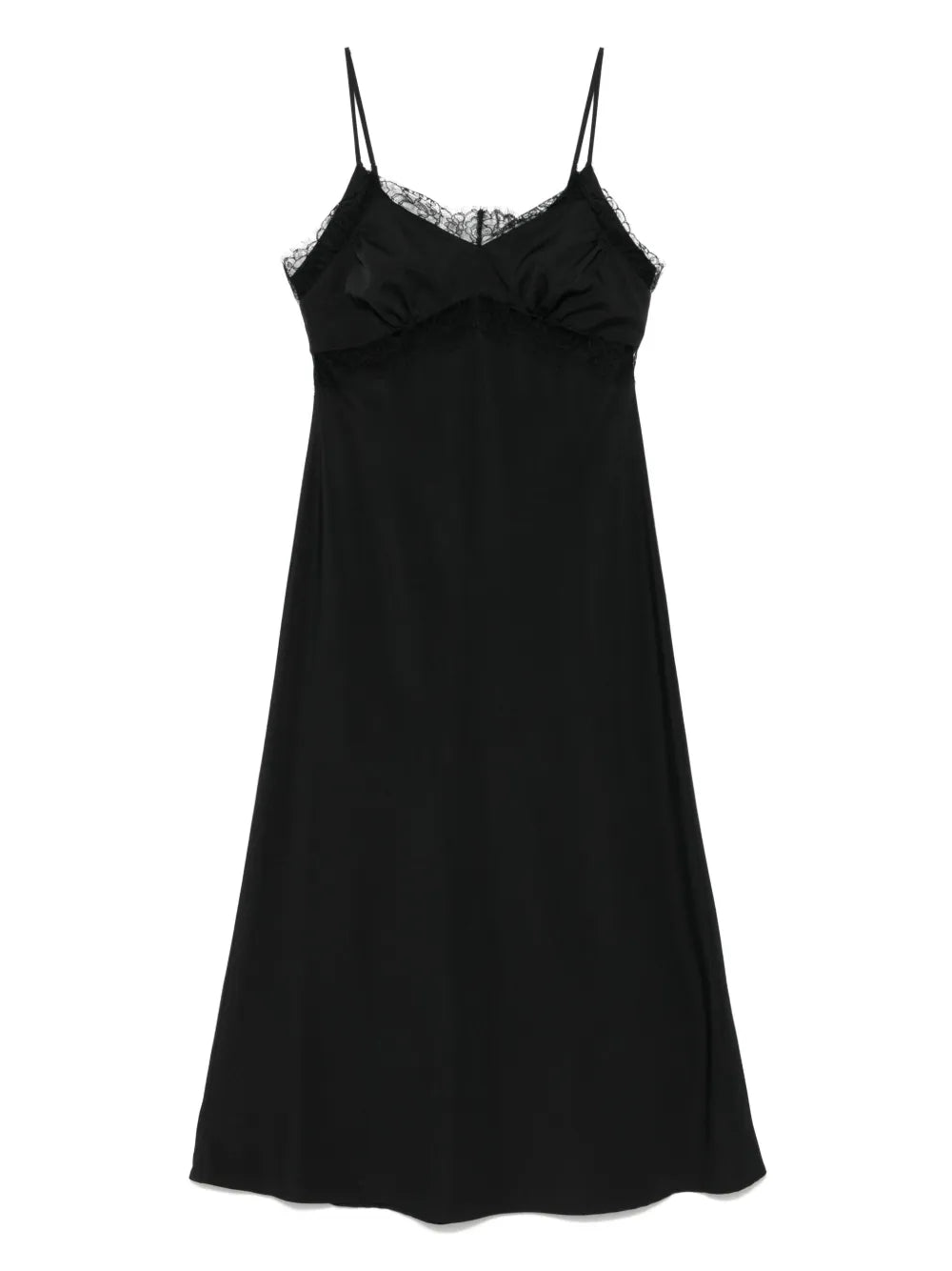 Lace-Trim Midi Dress