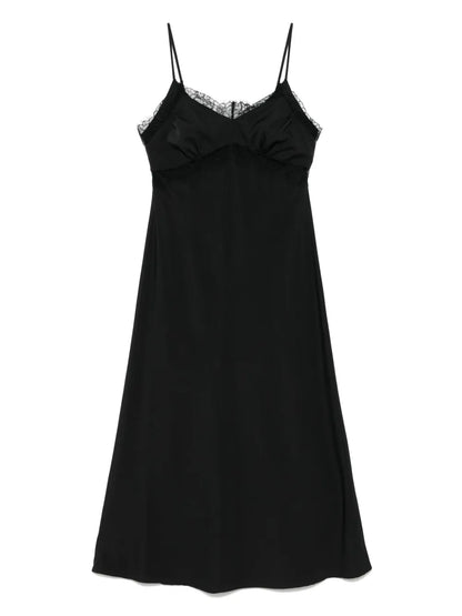 Lace-Trim Midi Dress