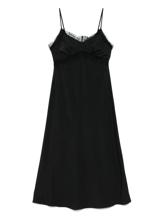 Lace-Trim Midi Dress