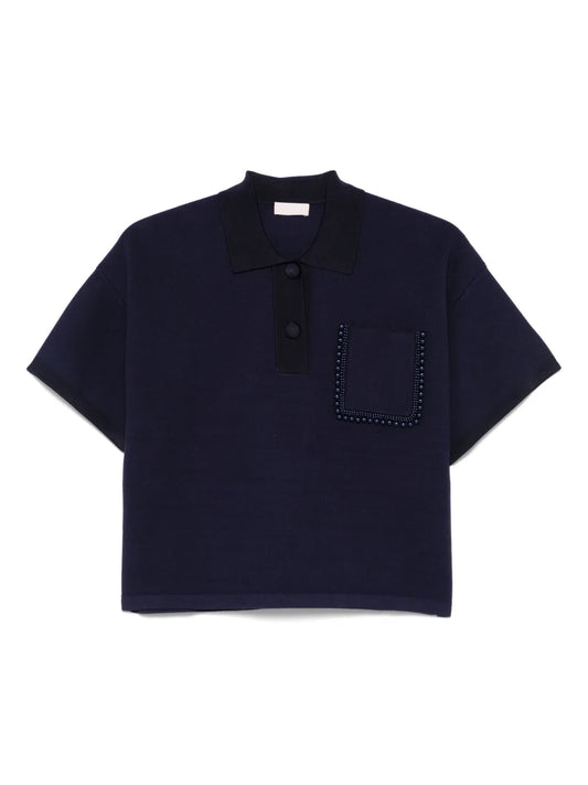 Beaded Polo Top