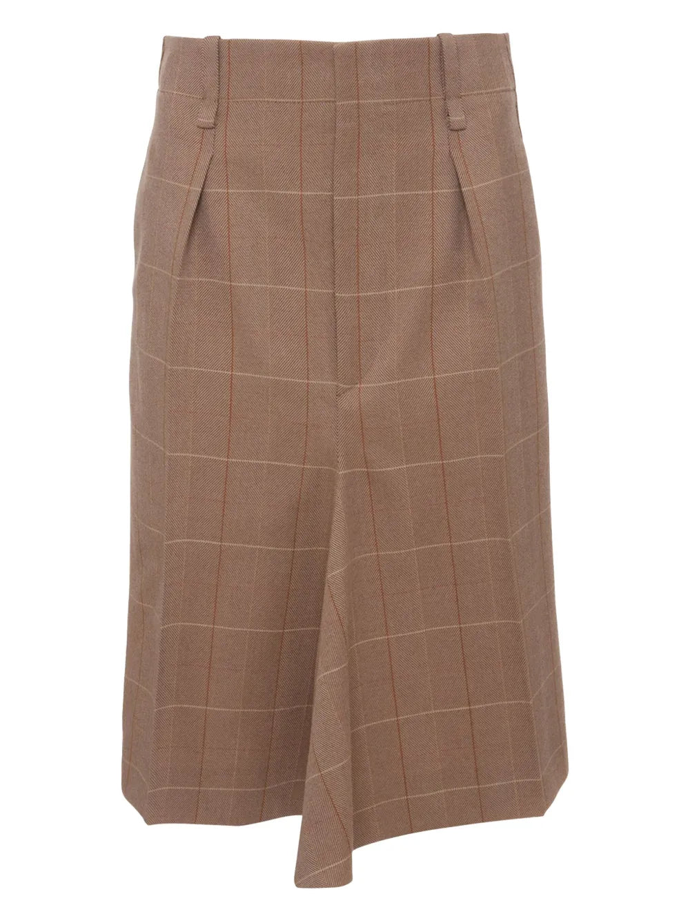 Checked Asymmetric Skirt