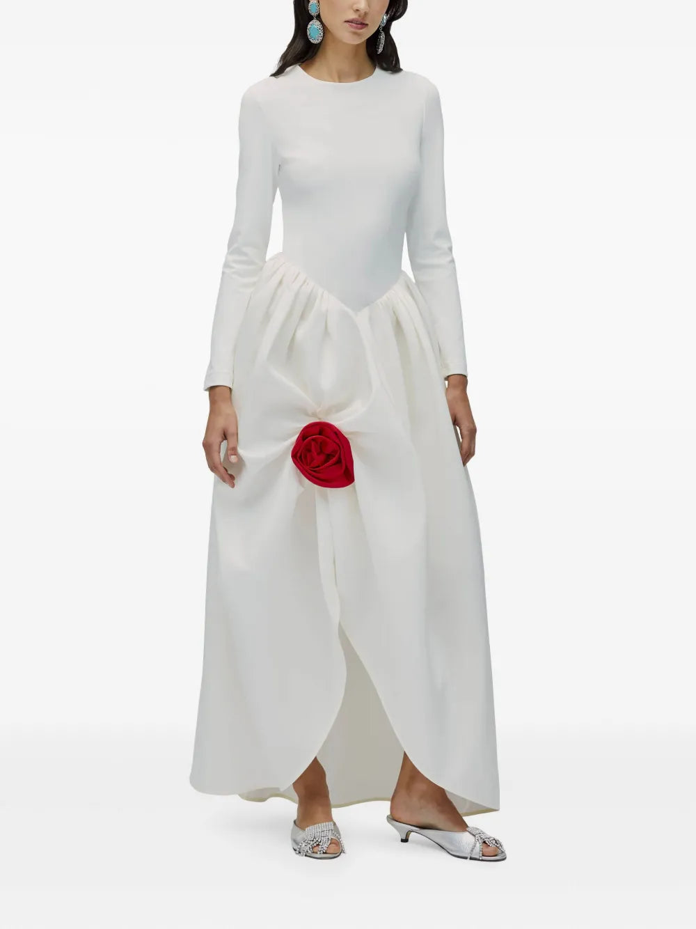 Aurora Floral-Appliqué Dress