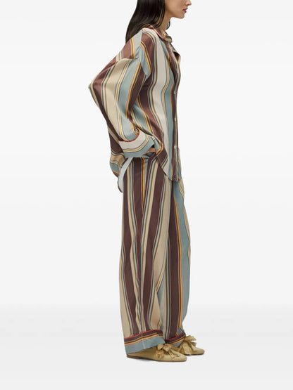 Striped Straight-Leg Trousers