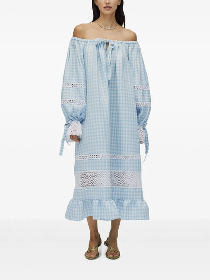Checked Midi Dress